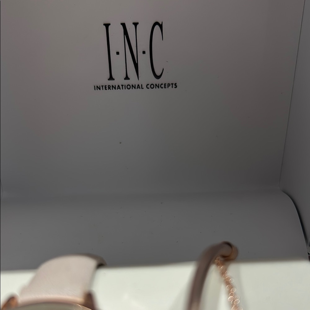 INC International Concepts Rose Gold Sparkle Watch with Bracelet - Picture 2 of 3